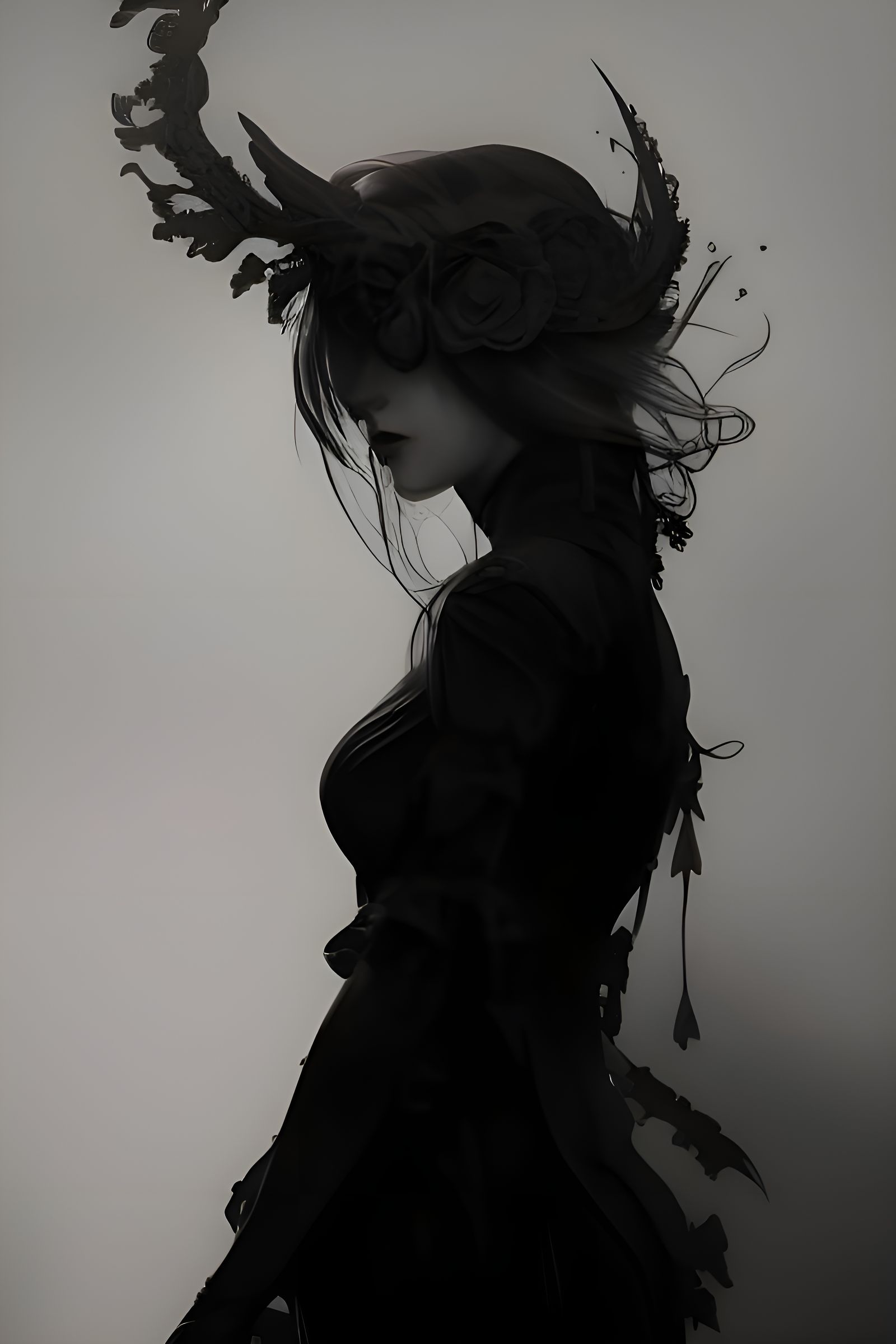 Gothic Lady Portrait in Hyperdetailed Style