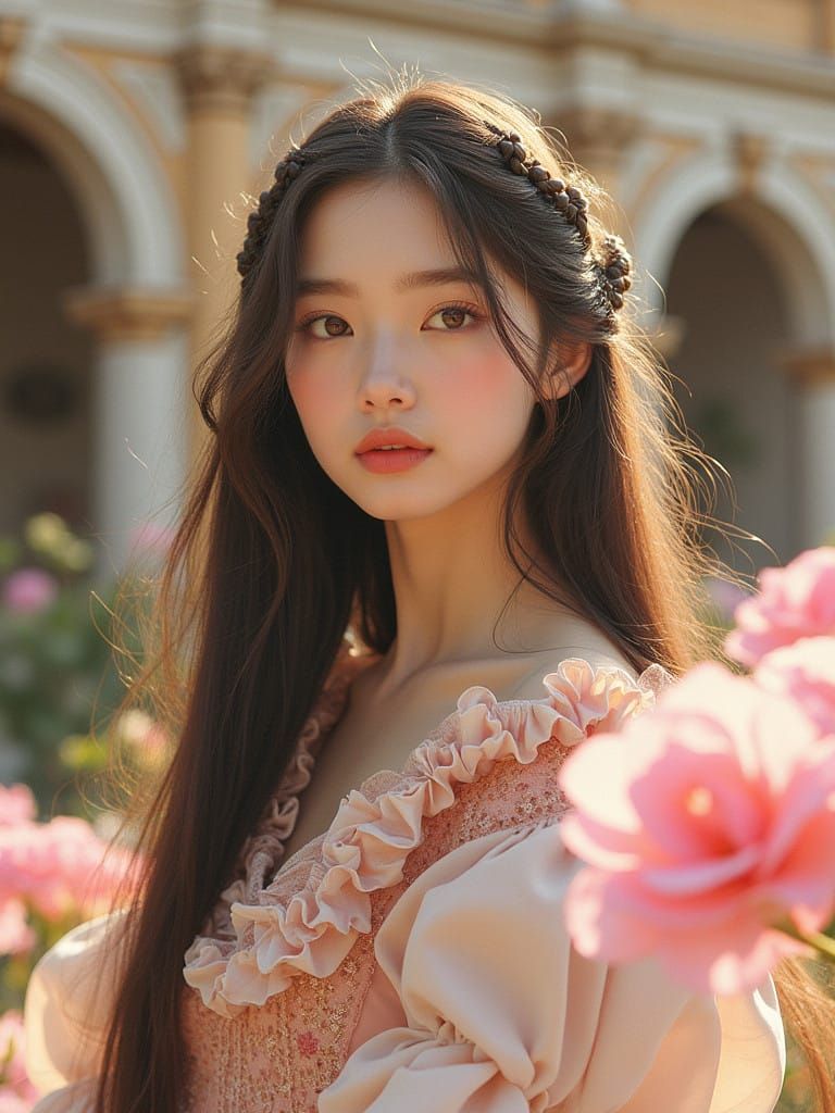 Ethereal Renaissance Beauty in Soft Pastels, Inspired by Liu...