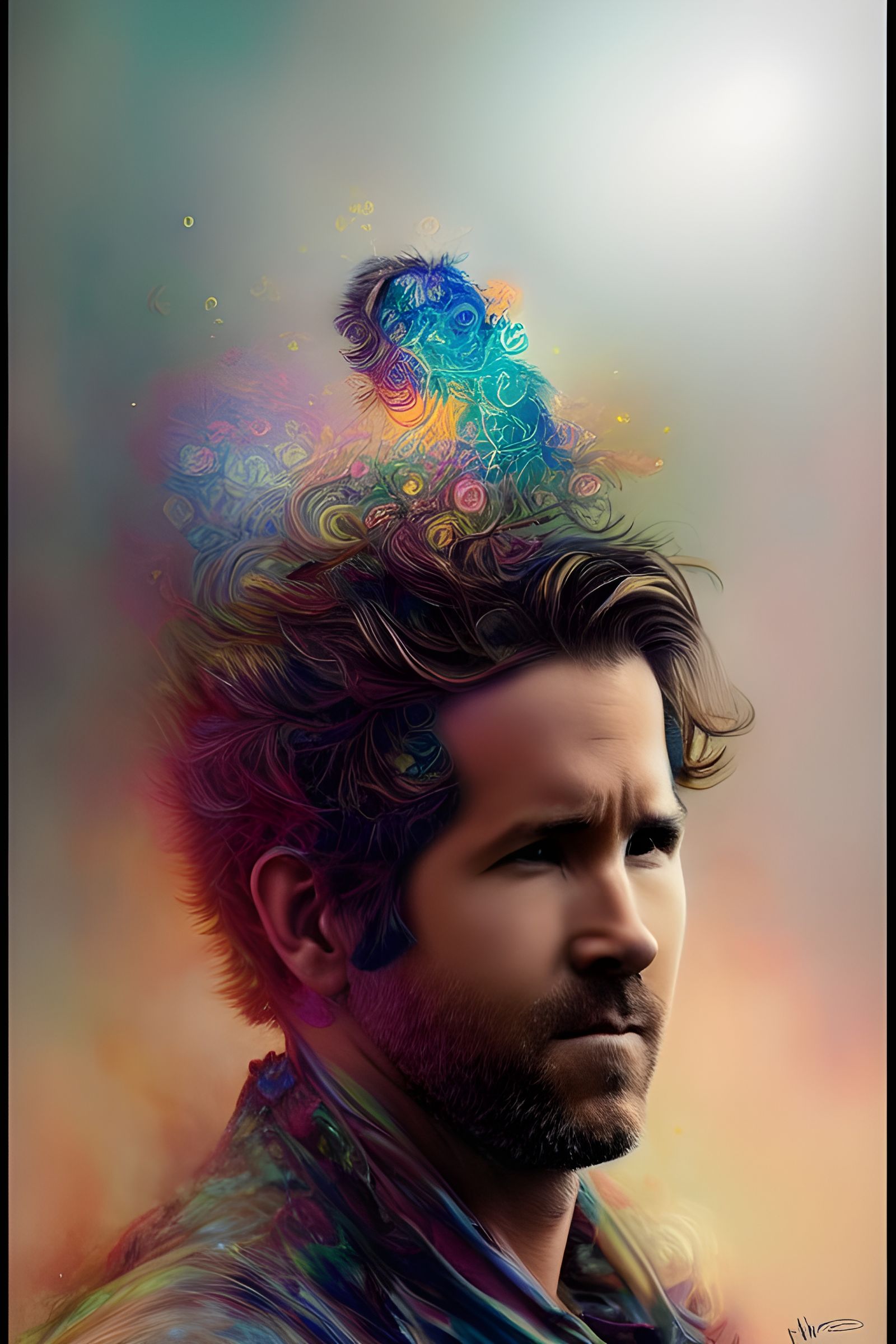 Fractal Iridescence Portrait in Hyperdetailed Style