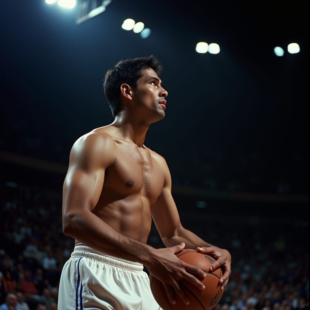 Basketball Player in Action: A Cinematic Portrait