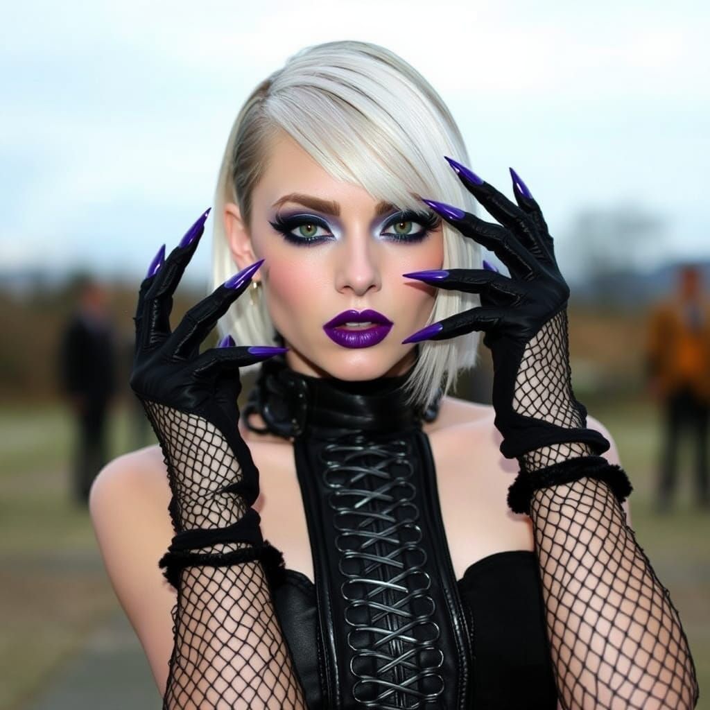 Edgy Woman with Bold Features and Striking Style