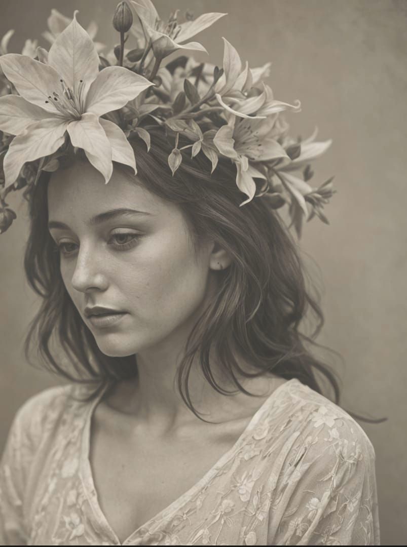 Faded Duotone Botanical Lumen Print with Blur