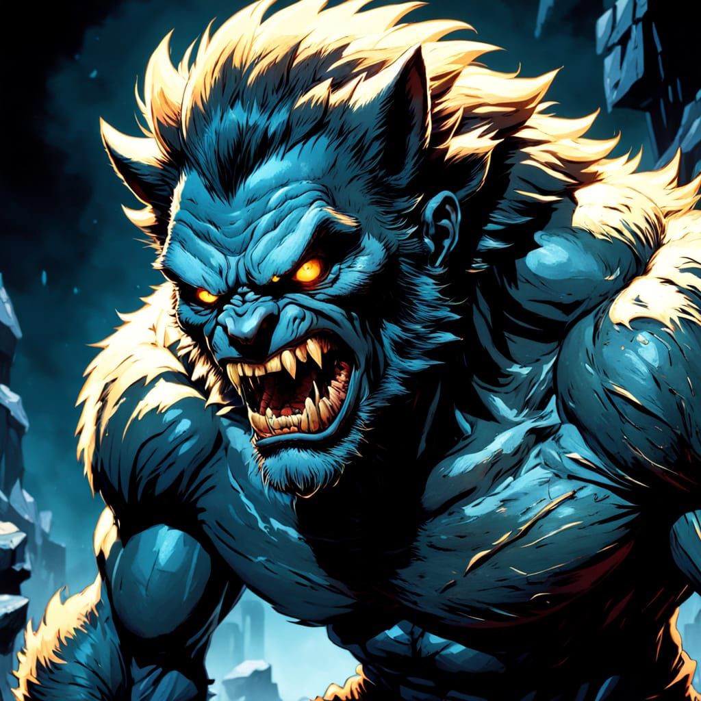 Furious Man Transforms into Werewolf in Vibrant Comic Book S...