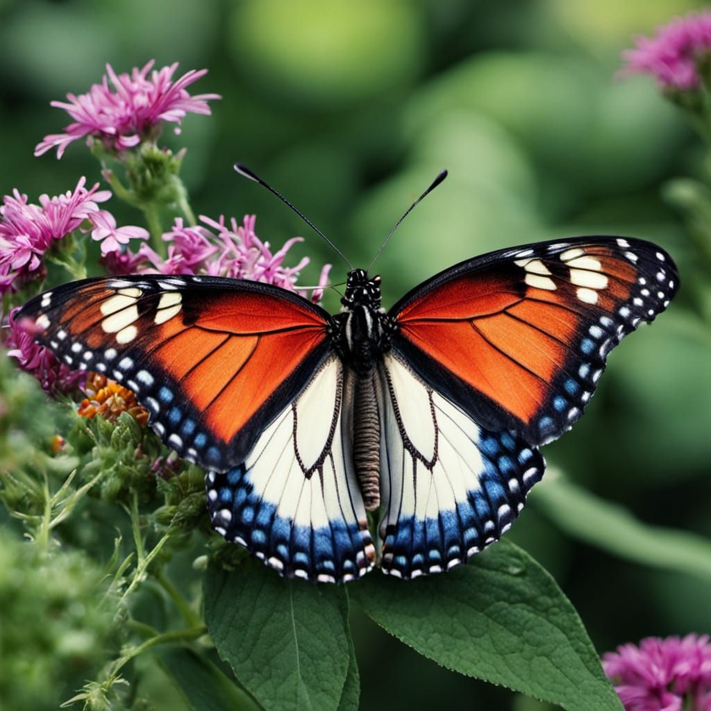 Hyperrealistic Butterfly on Flower