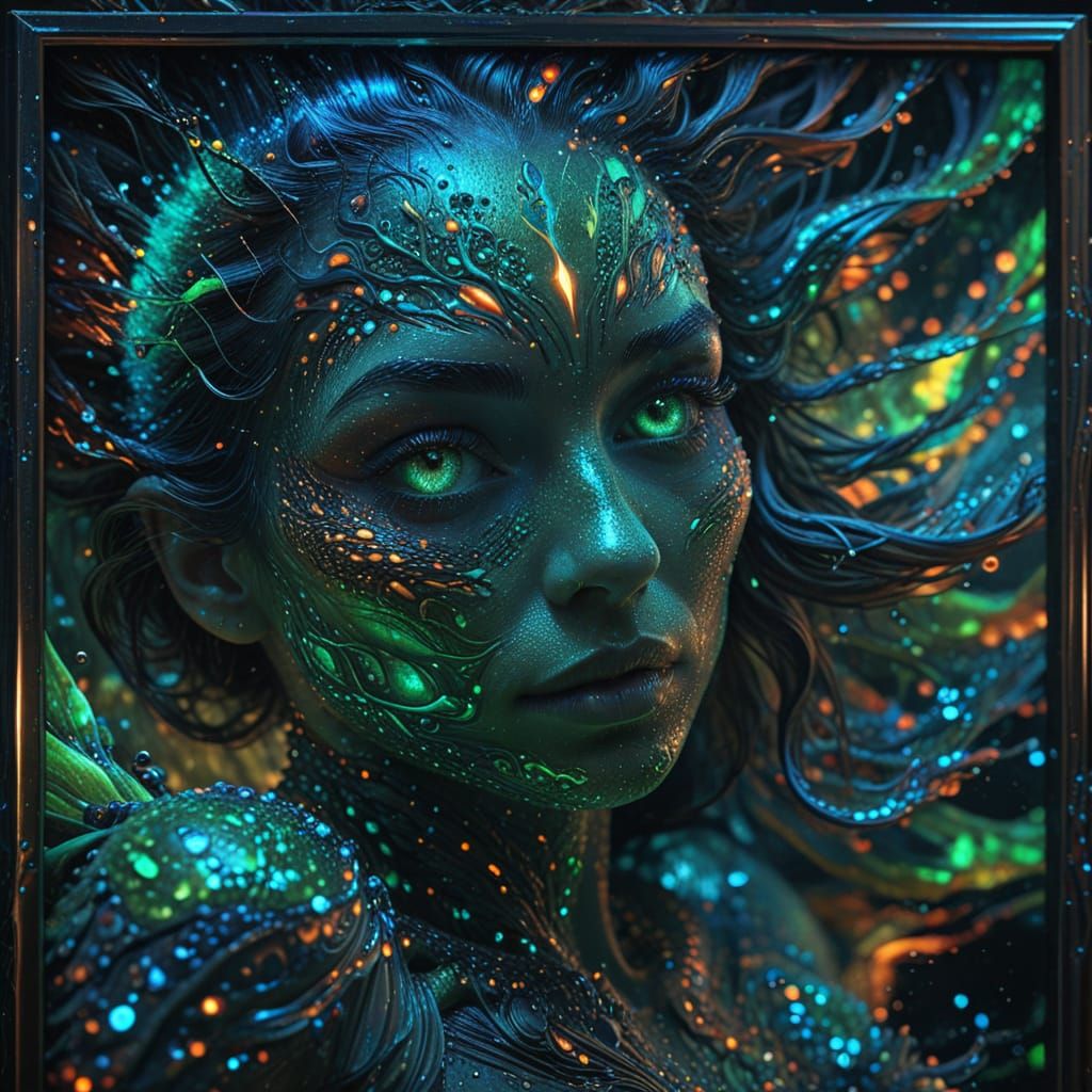 Hyper-Realistic Portrait of an Ethereal Being in Iridescent ...