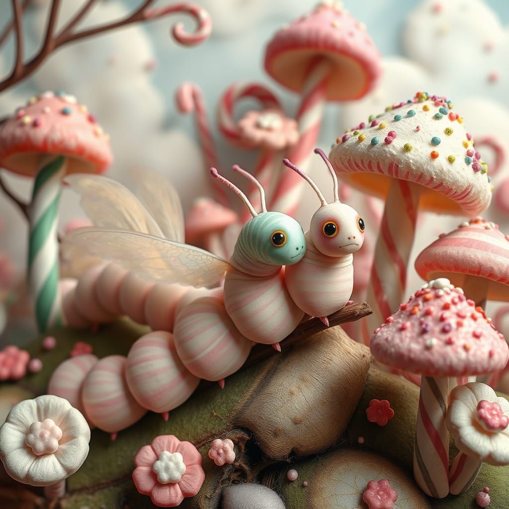Whimsical Neo-Classical Candy Forest with Cupcake Mushrooms