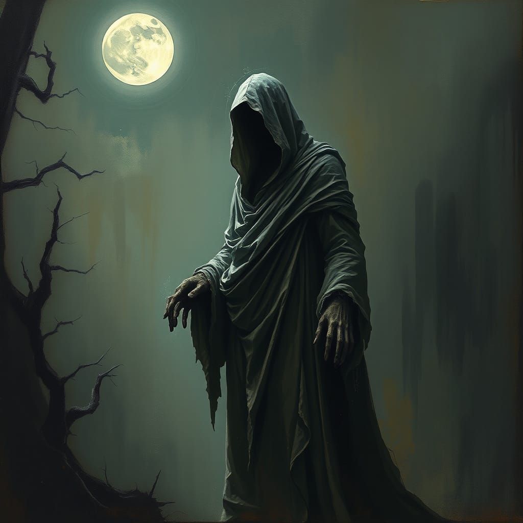 Ethereal Ghost Shrouded in Gothic Mystery