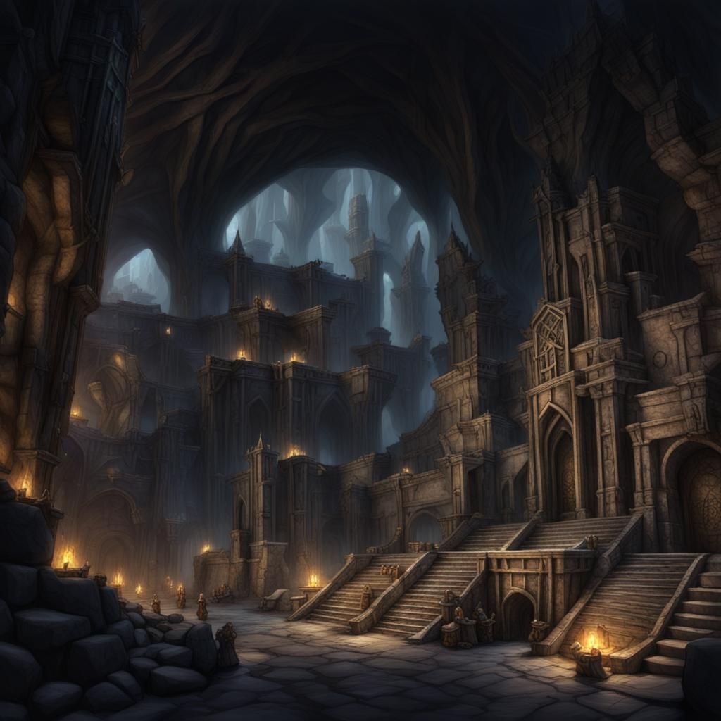 Majestic Dwarven City in Mountain Fortress