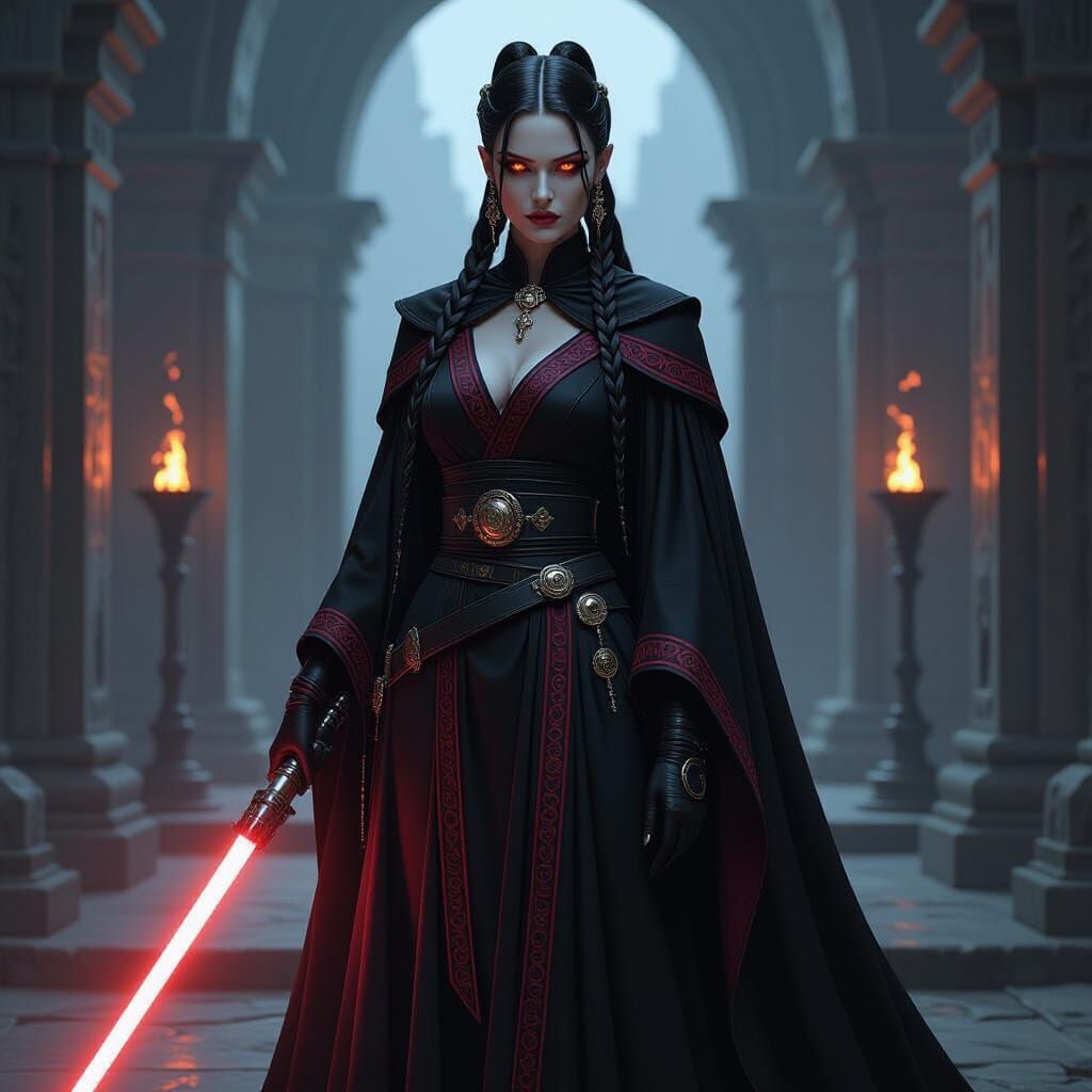 Lady Synara Zaveth in Sith Temple: Digital Art