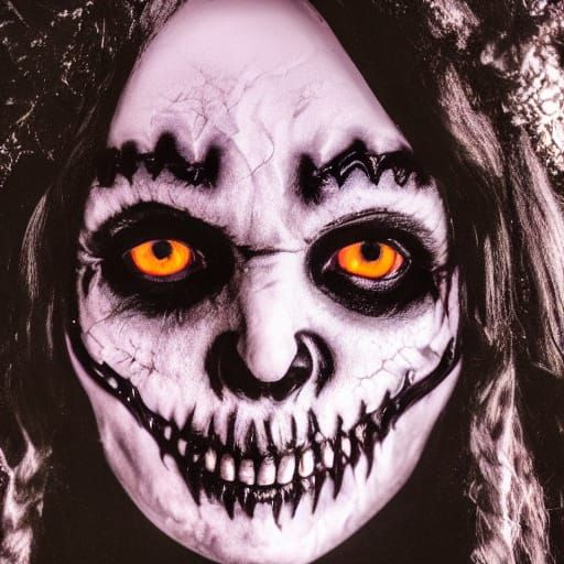 Ethereal Ghost with Glowing Yellow Eyes in Dark Fantasy Sett...