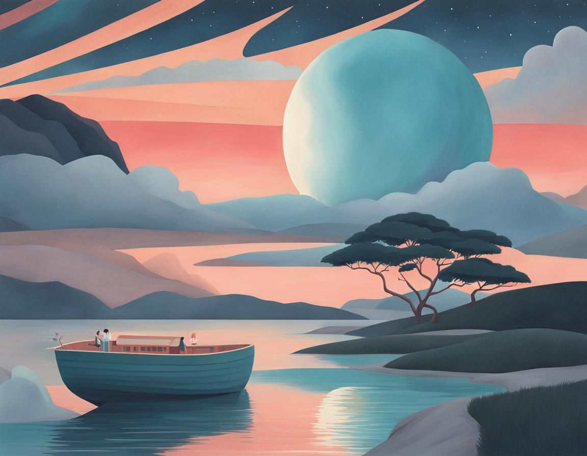 Dreamlike Scene in Watercolor Style