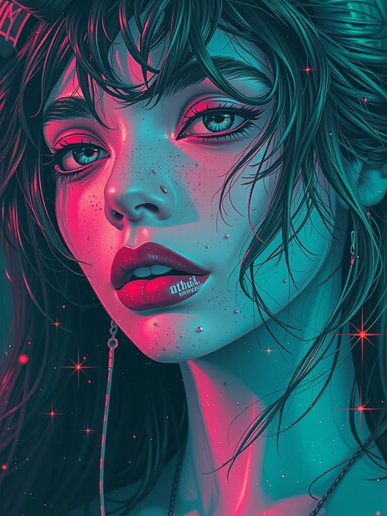 Baphomet Portrait in Morbid Kawaii Style