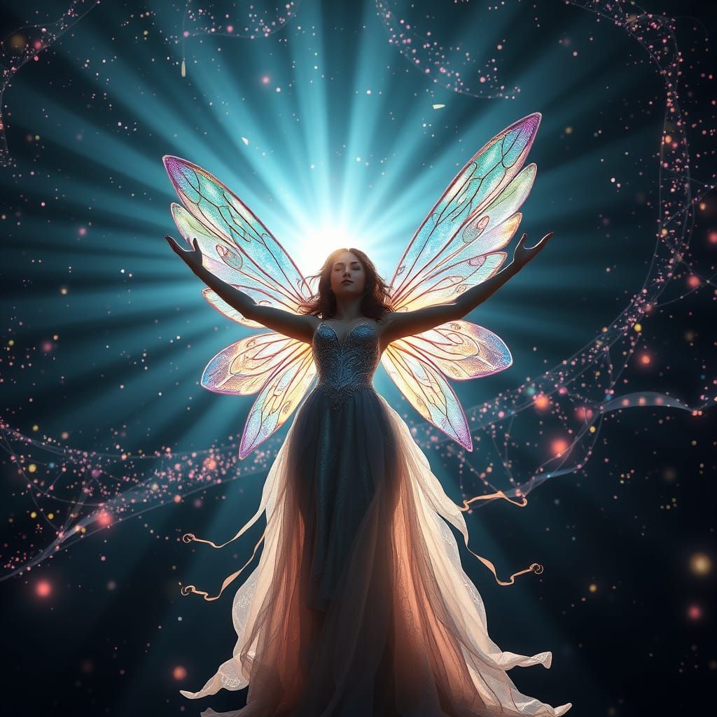 Ethereal Fairy Savior Shines Amidst Morning Vortex