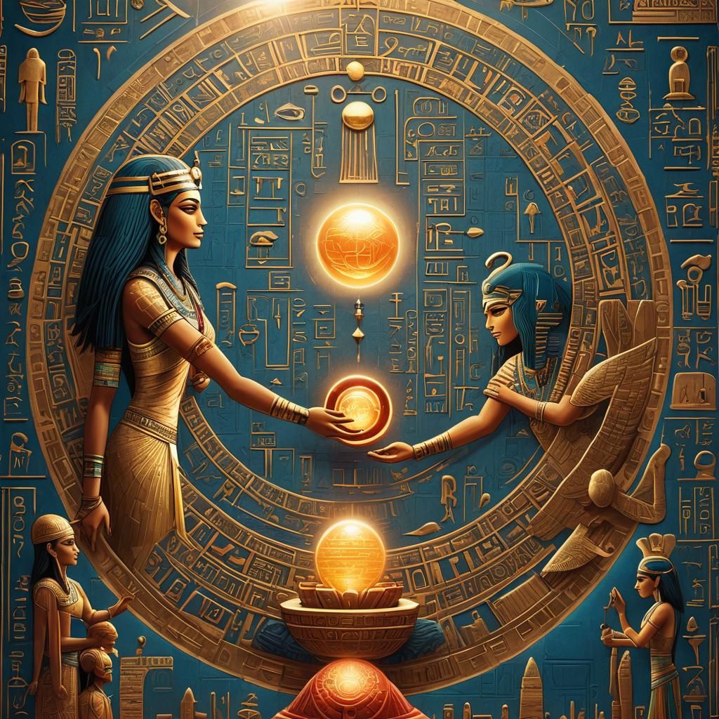 Isis and Ra Craft a Glowing Orb