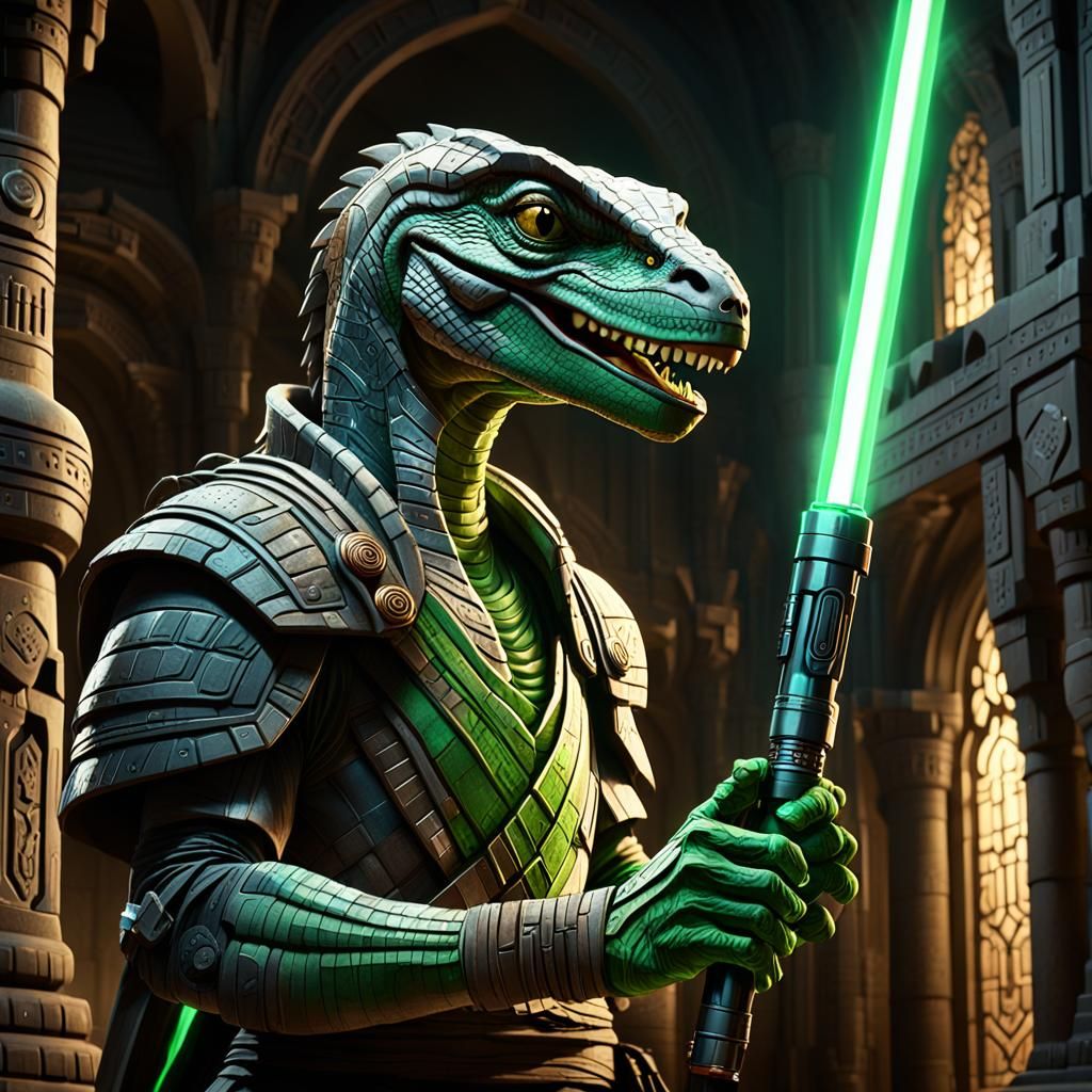 Velociraptor Jedi Knight in Dark Temple