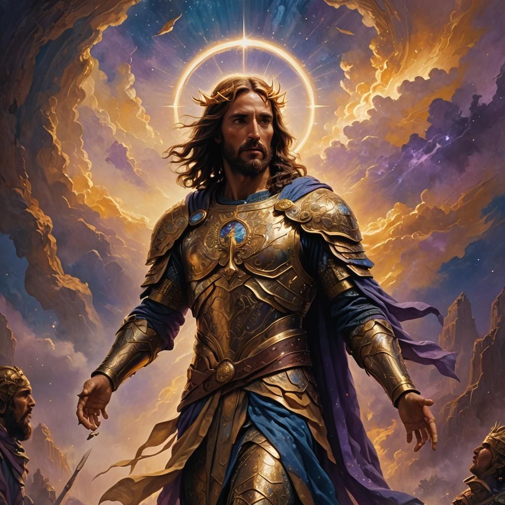 Jesus in a Glowing Realm: Digital Matte Painting