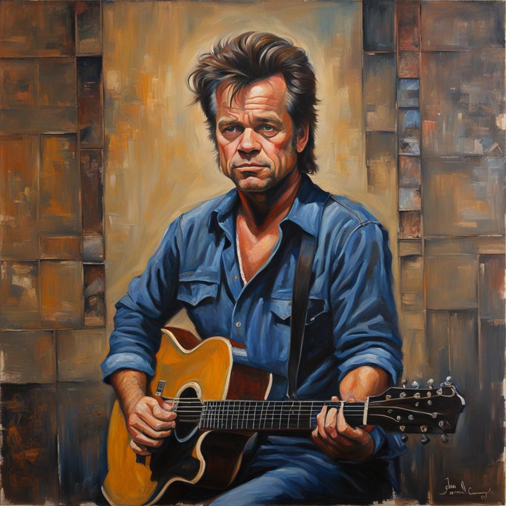 Musician Portrait in Oil Painting Style