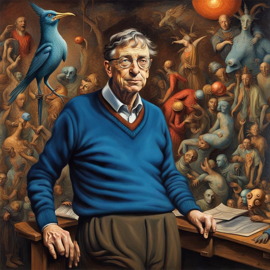 Bill Gates in Dreamlike Surrealist Style