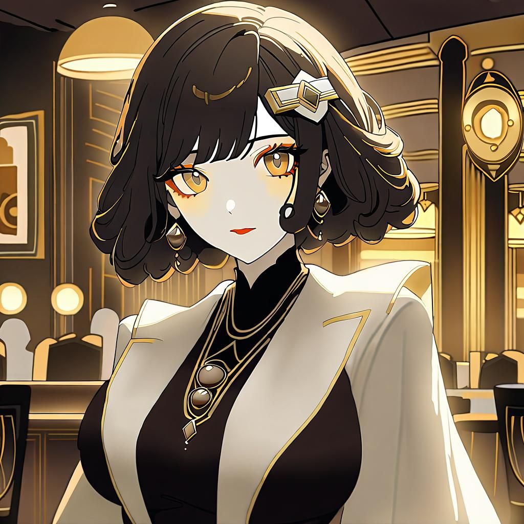 1920s Portrait of French Woman in Art Deco Style