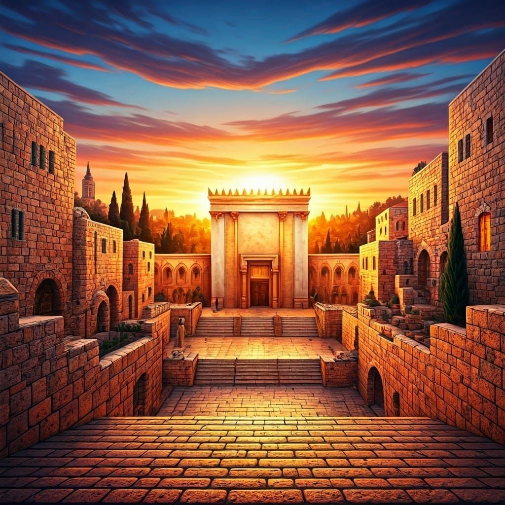 Golden Temple in Jerusalem at Sunset