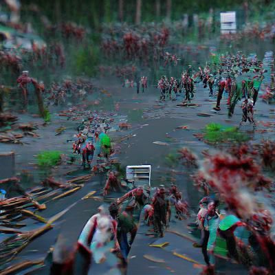 Zombie Apocalypse in Detailed 3D