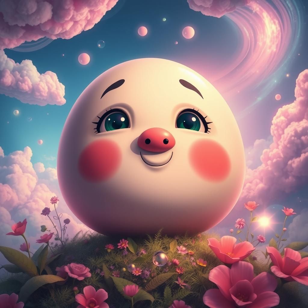 Adorable Dreamlike Face with Exaggerated Features