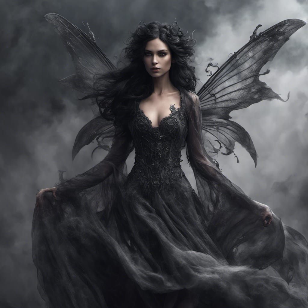 Dark Gothic Fairy Portrait in Detailed Matte Painting