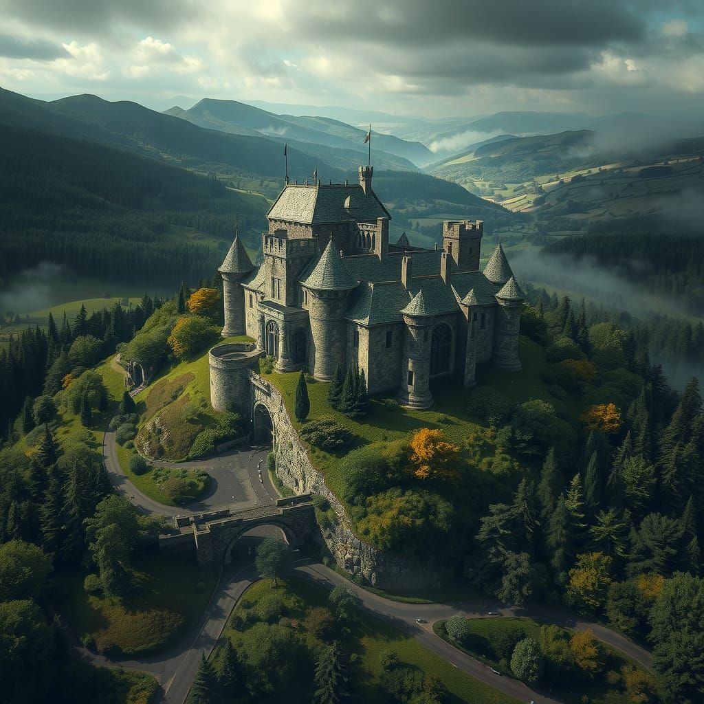 Wigmore Castle in Arthurian Landscape: Digital Matte Paintin...