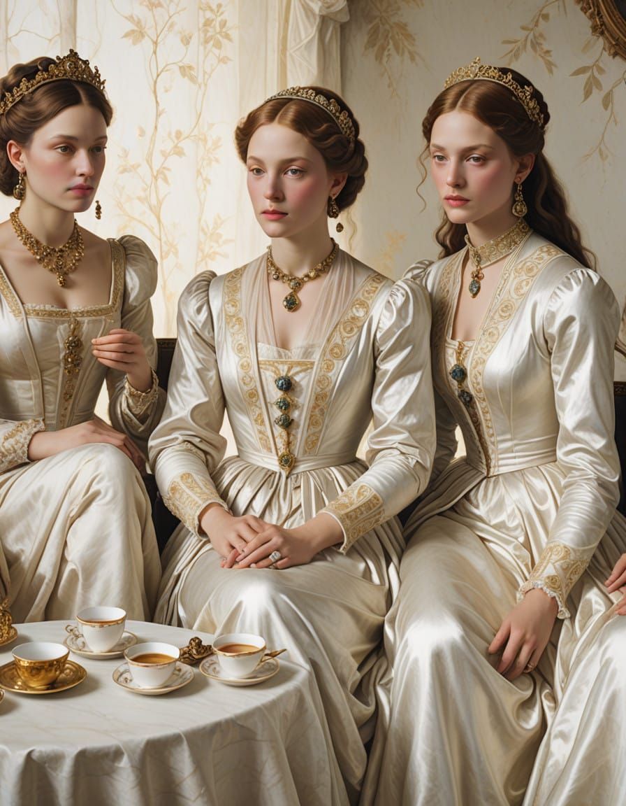 The blank look means she's just had a proposal (of Marriage) and is in a state of shock...