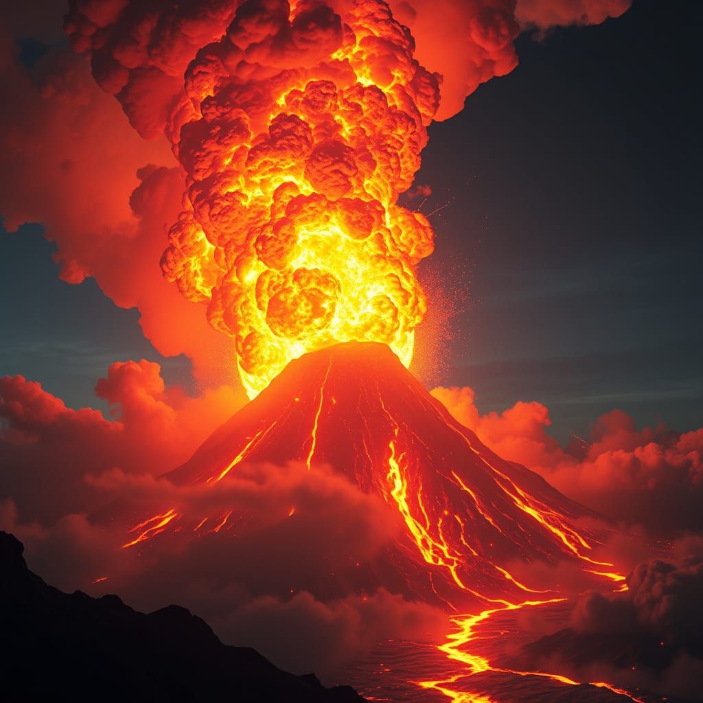 Epic Volcano Eruption in Unreal Engine-Inspired 3D