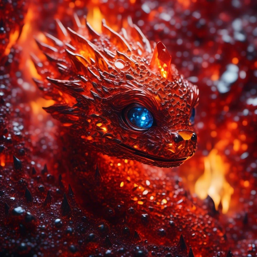 Fiery Crystal Dragon Hatchling Microportrait