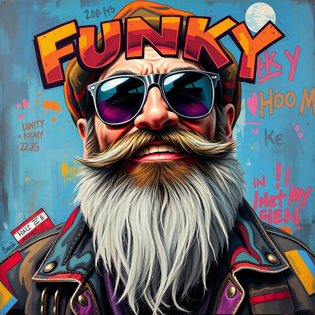 Vibrant Hobo Portrait in Surrealist Style