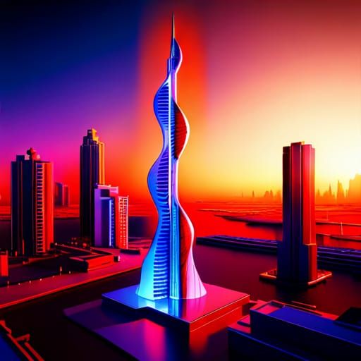 Burj Khalifa as a Lava Lamp: Fantasy Concept Art