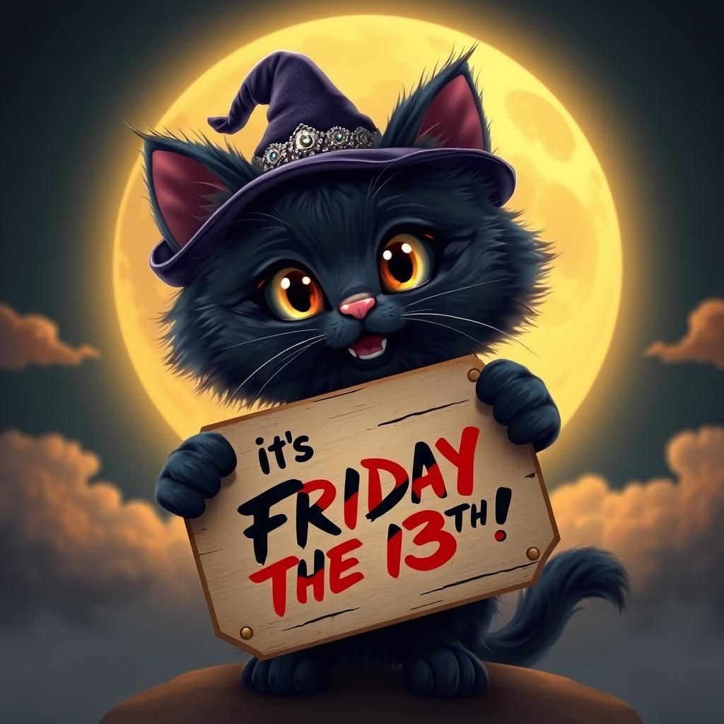 Black Cat Celebrates Friday the 13th