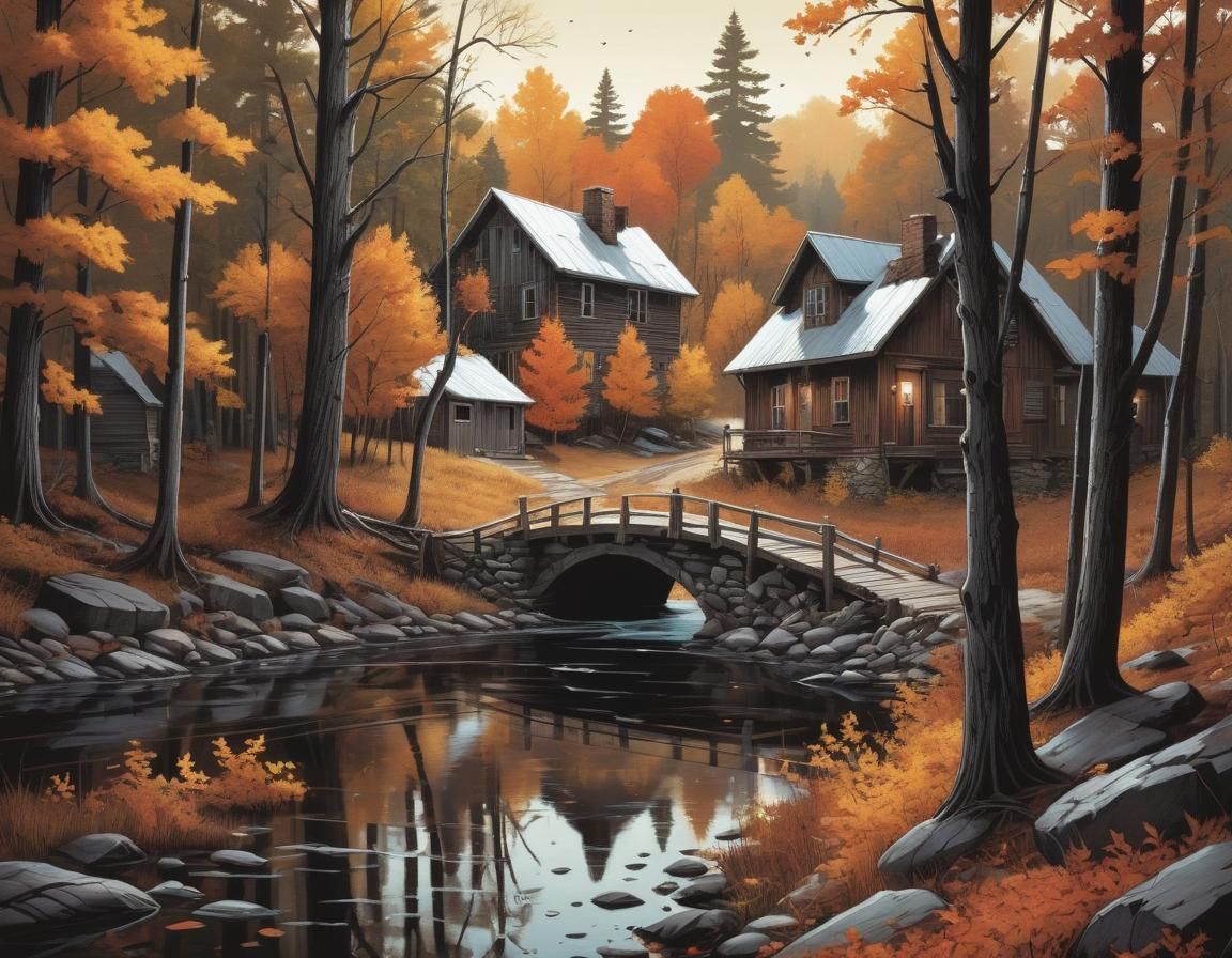 Autumn in Michigan: Comic Book Art Style