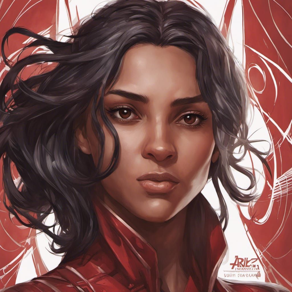 Wanda Maximoff Portrait in Digital Art Style