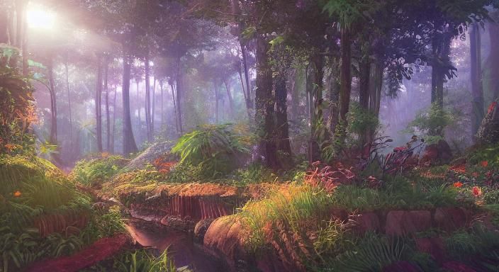 Anime Manga: Neonate with Rabbit Ears in Jungle