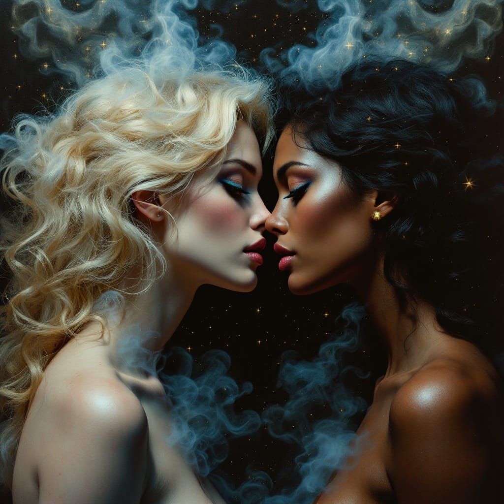 Two Women in Love, in Boris Vallejo Style