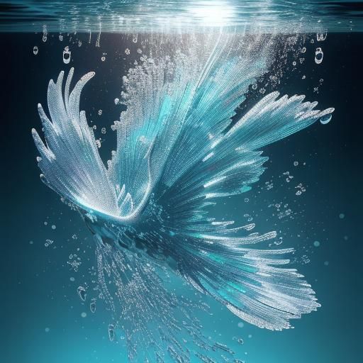 Fish Tail Slap in Neon Glitch Art Style