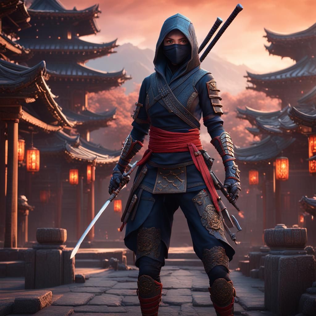 Detailed Ninja Art: Fantasy Concept in Unreal Engine