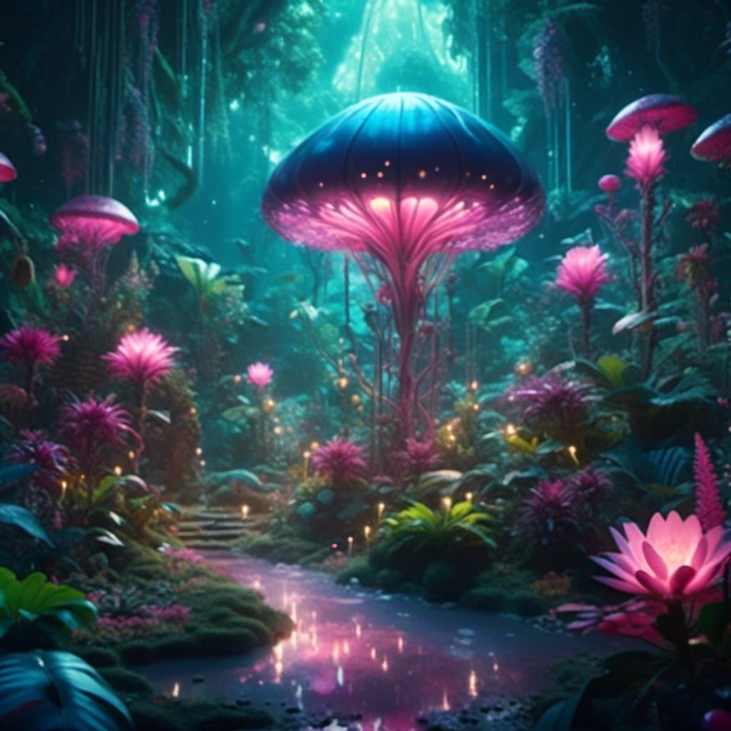 Alien Tarot Cards in a Mystic Wilderness