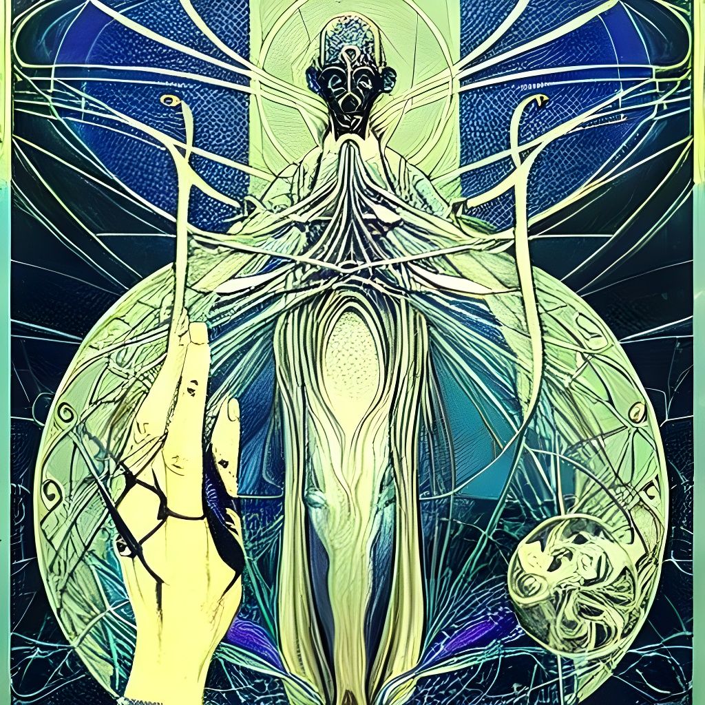 Quantum Matrix Art Nouveau Painting by Pötzelberger
