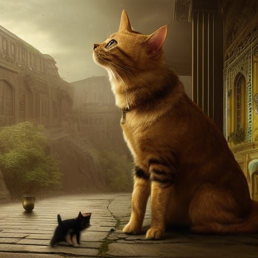 Epic Dog and Cat: Digital Matte Painting