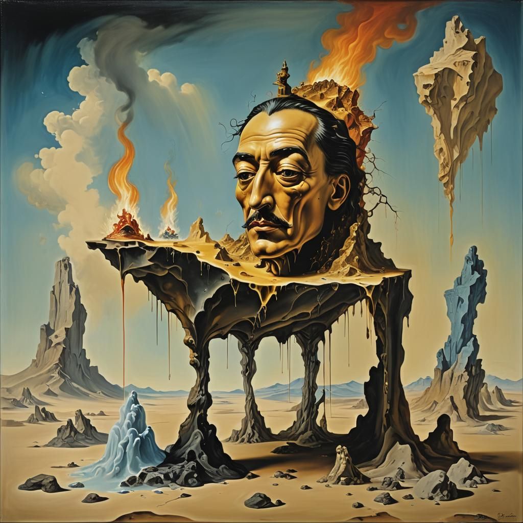 Surreal Melting Landscape Inspired by Salvador Dali