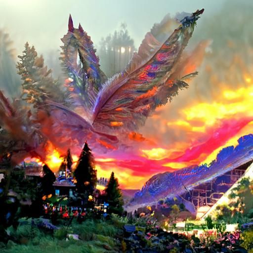 Obsidian Dragon with Copper Wings in Ethereal Valley