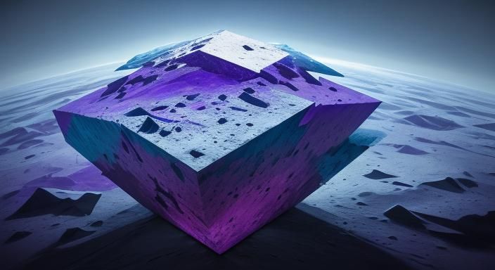 Cubist Moon Eclipse in Geometric Style