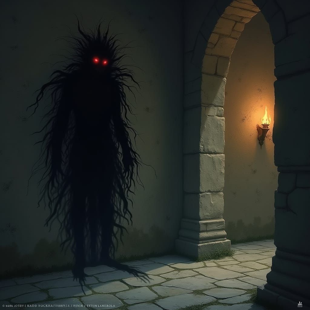 Shadow Walker Emerges from Darkness in Dark Fantasy Scene