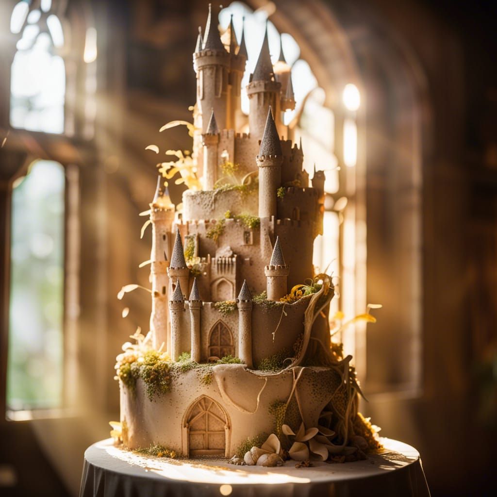 Ellen Jewett Style Castle Cake Sculpture with Dragon