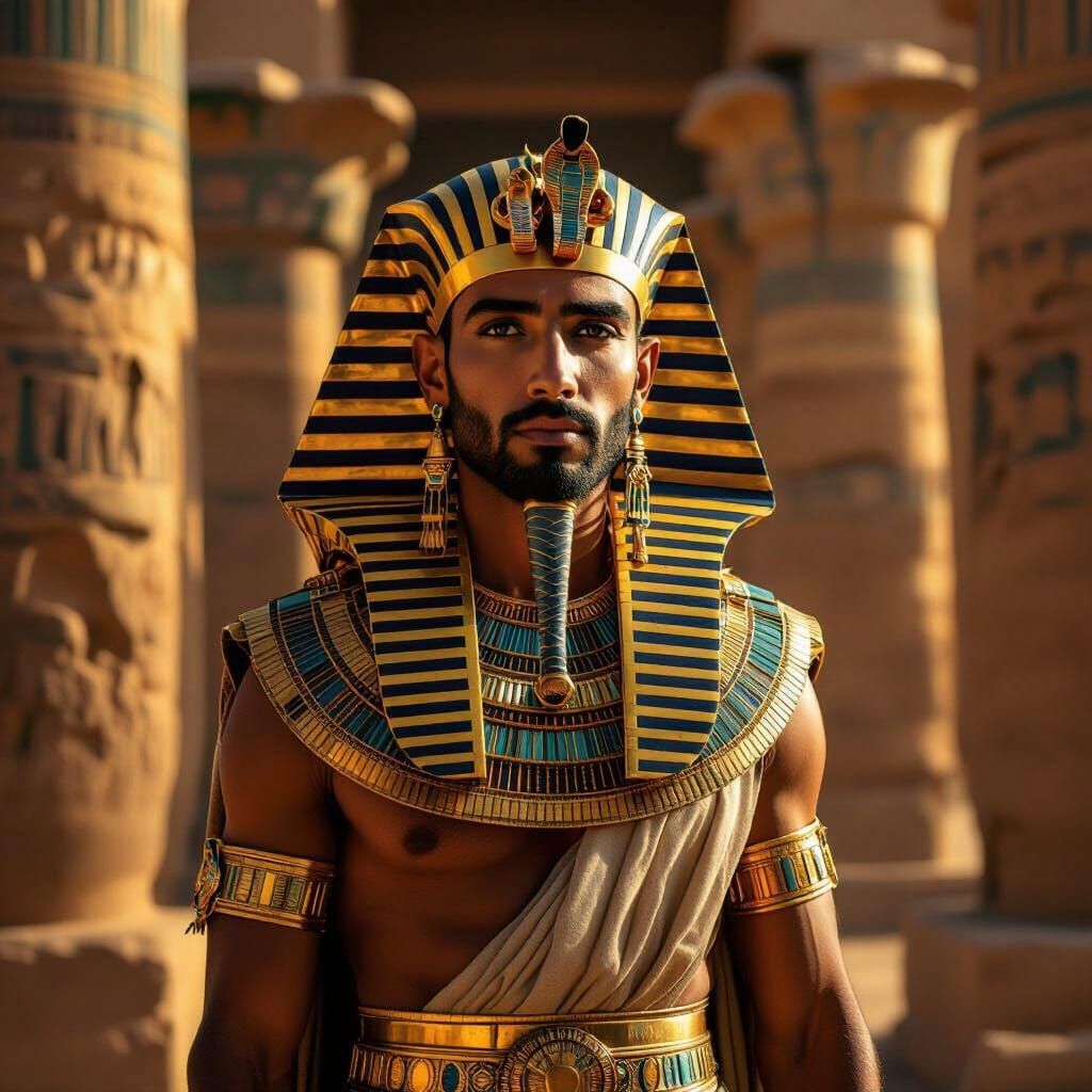 Pharaoh Portrait at Desert Sunset