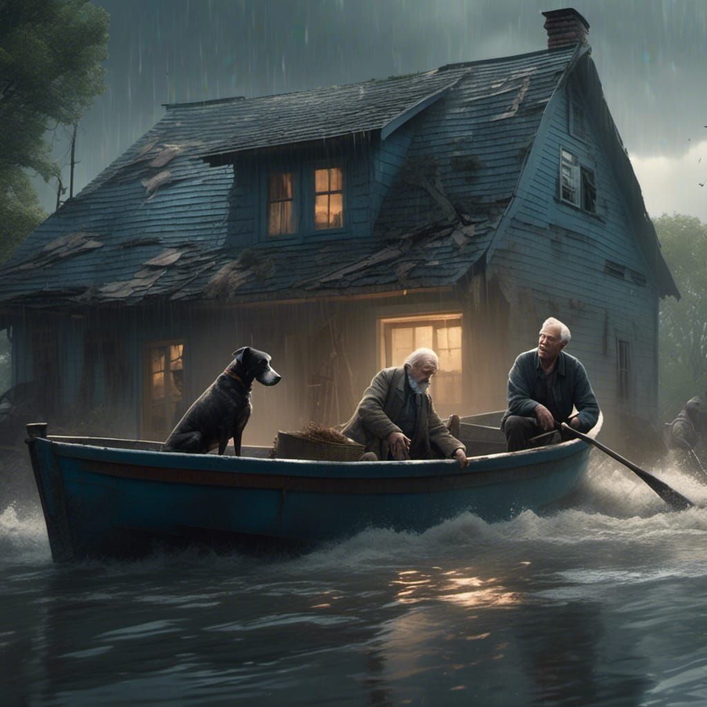 Dramatic Flood Rescue Concept Art